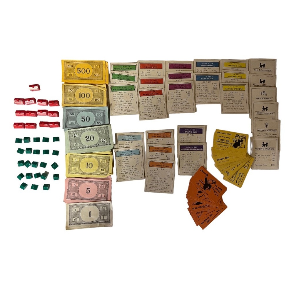 Vintage Hasbro Monopoly Game‎ Lot Multi-Color Spare Parts Classic Collectible
